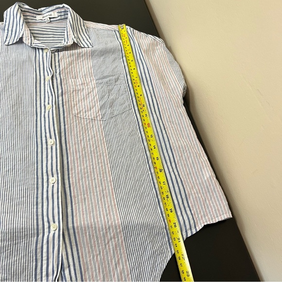 Madewell Short Sleeve Tie Front Shirt in Rawley Stripe - Picture 13 of 14